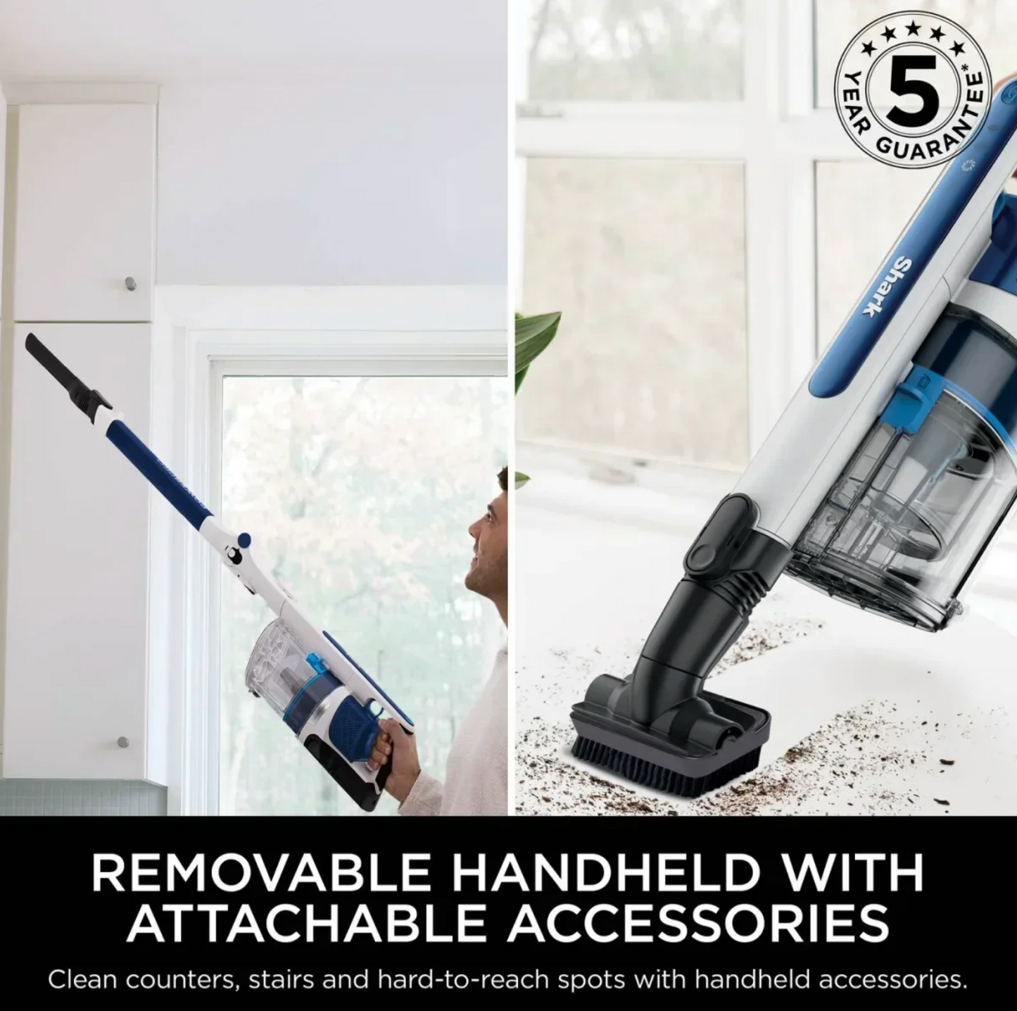 Shark PowerPro Cordless Stick Vacuum IZ380UK, Anti Hair Wrap & Floor Detect